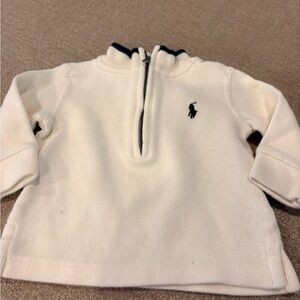 Ralph Lauren Kids White Half-Zip Sweater